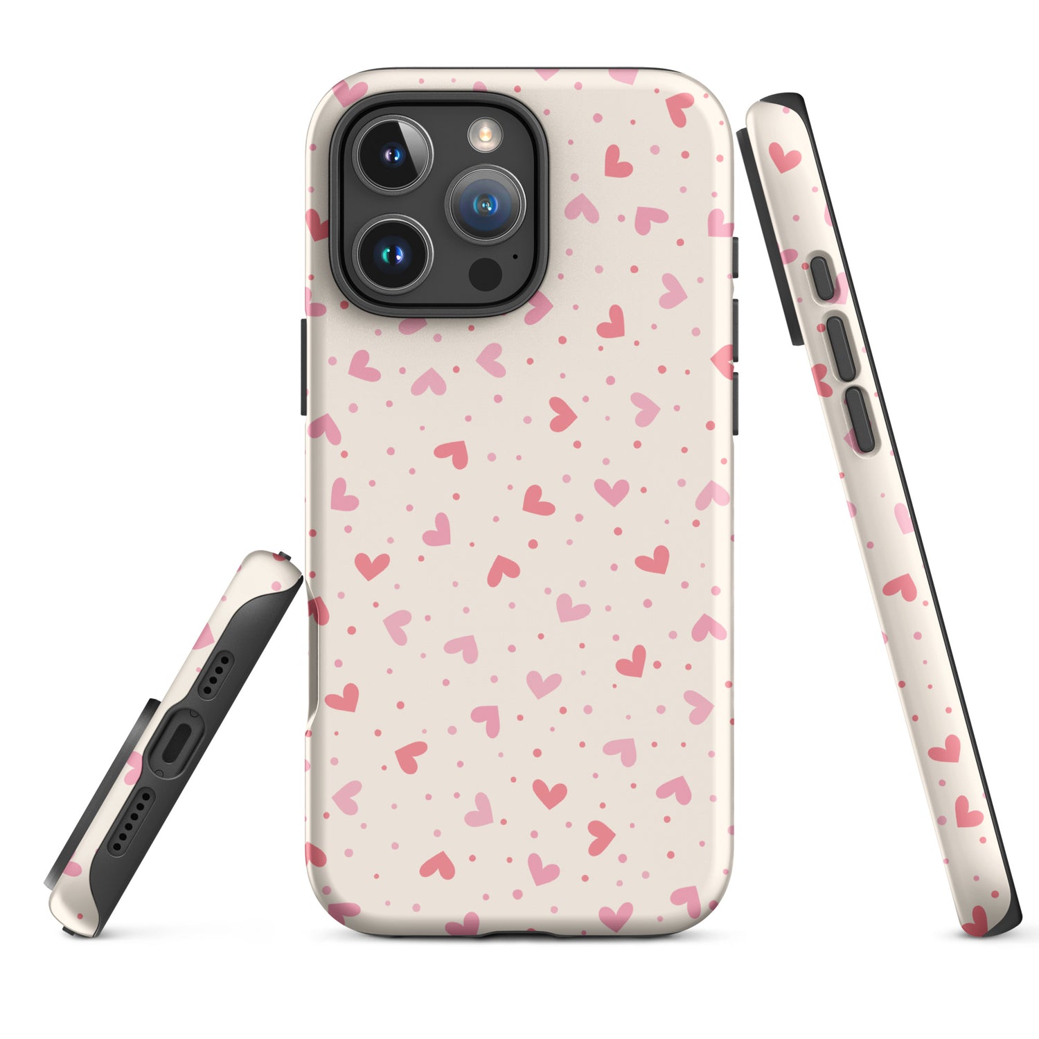 Blush Pink Heart Confetti Tough Case for iPhone