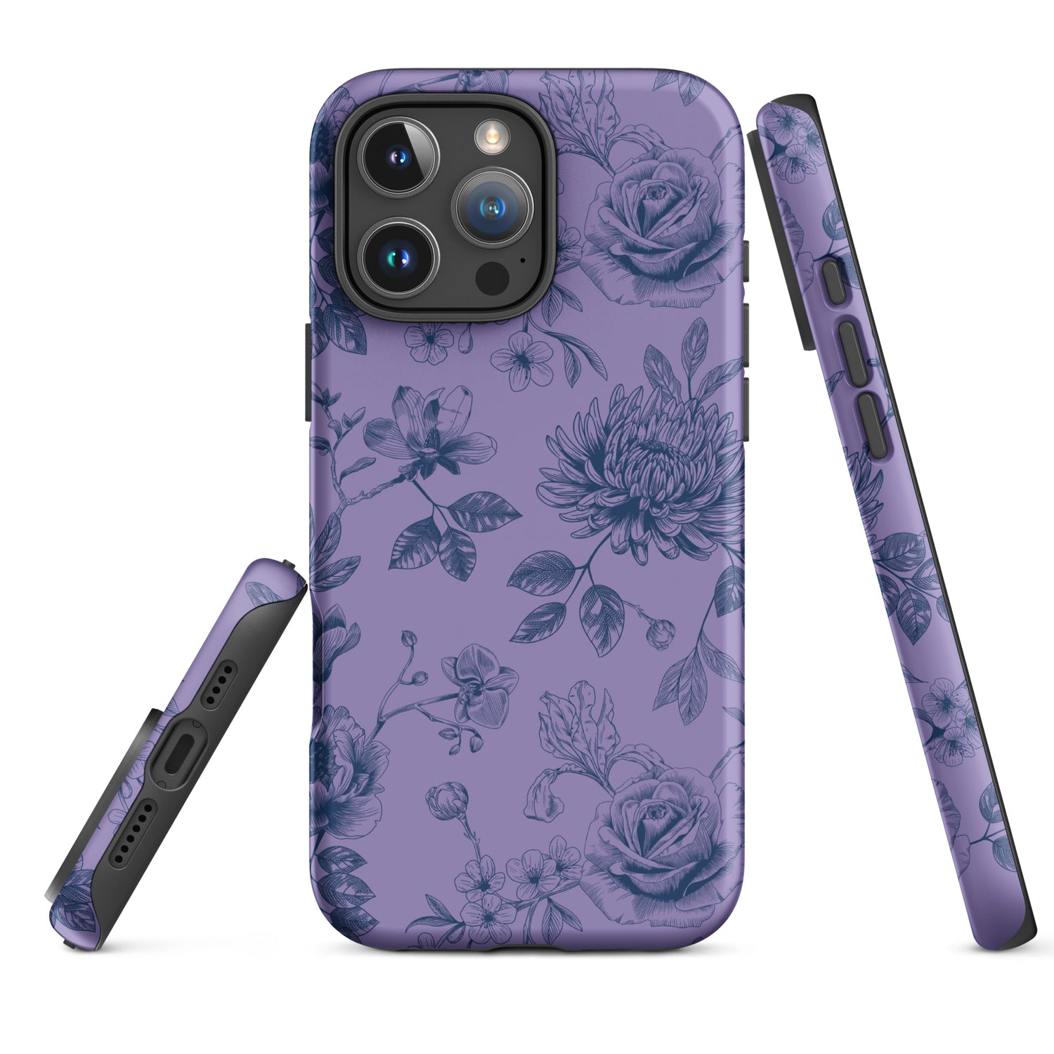 Dusty Lavender Vintage Floral Tough Case for iPhone