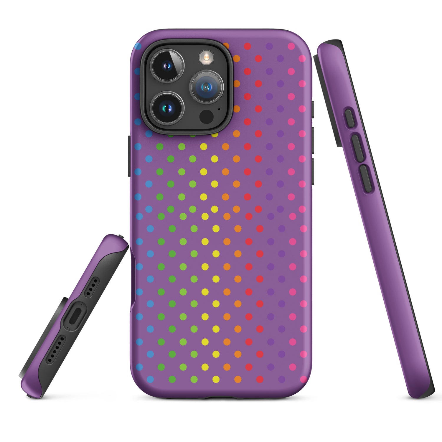 Violet Rainbow Polka Dot Tough Case for iPhone