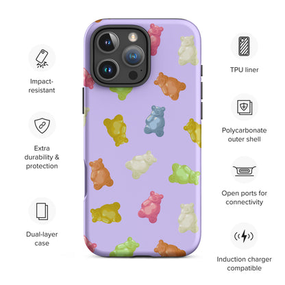Lavender Gummy Bear Aesthetic Tough Case for iPhone