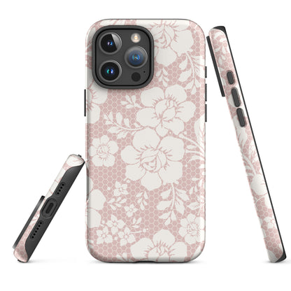 Blush Lace Floral Tough Case for iPhone