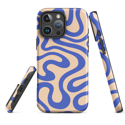Sand Blue Retro Wave Tough Case for iPhone