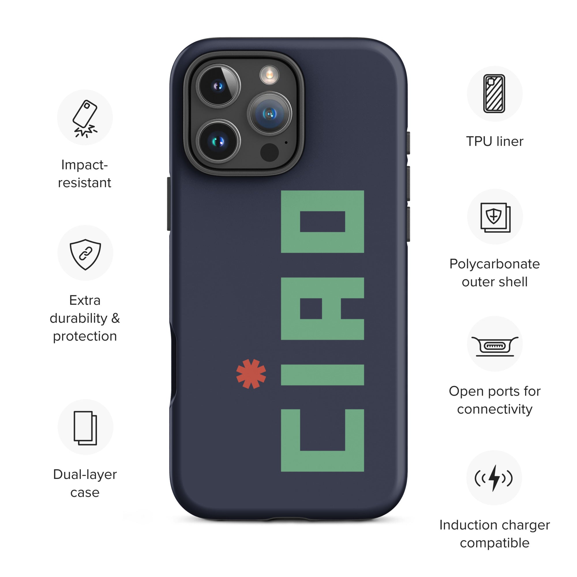 Midnight Navy CIAO Tough Case for iPhone