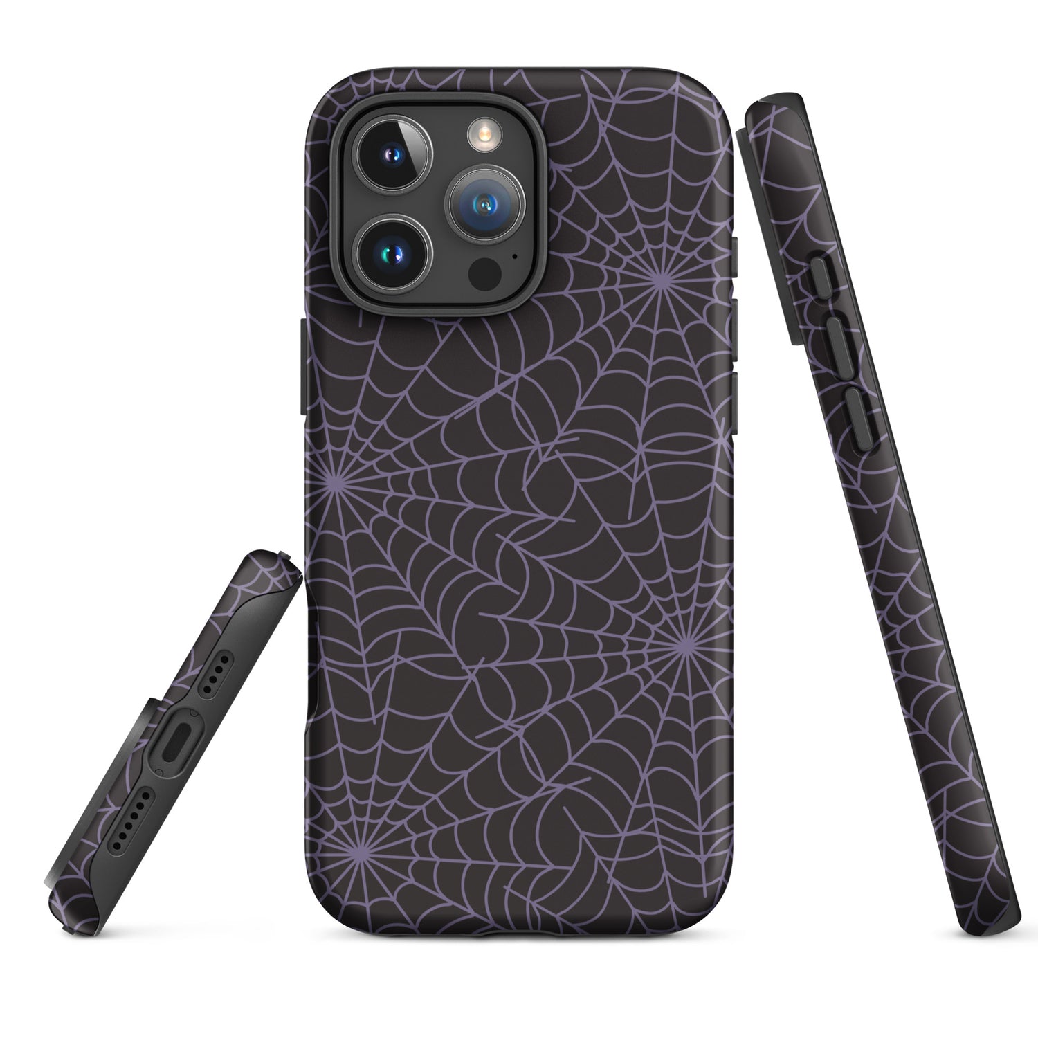 Dark Aesthetic Purple Spiderweb Tough Case for iPhone