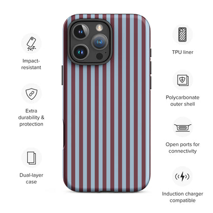Bordeaux Stripe Tough Case for iPhone