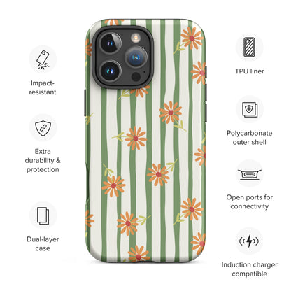 Daisy Stripe Tough Case for iPhone