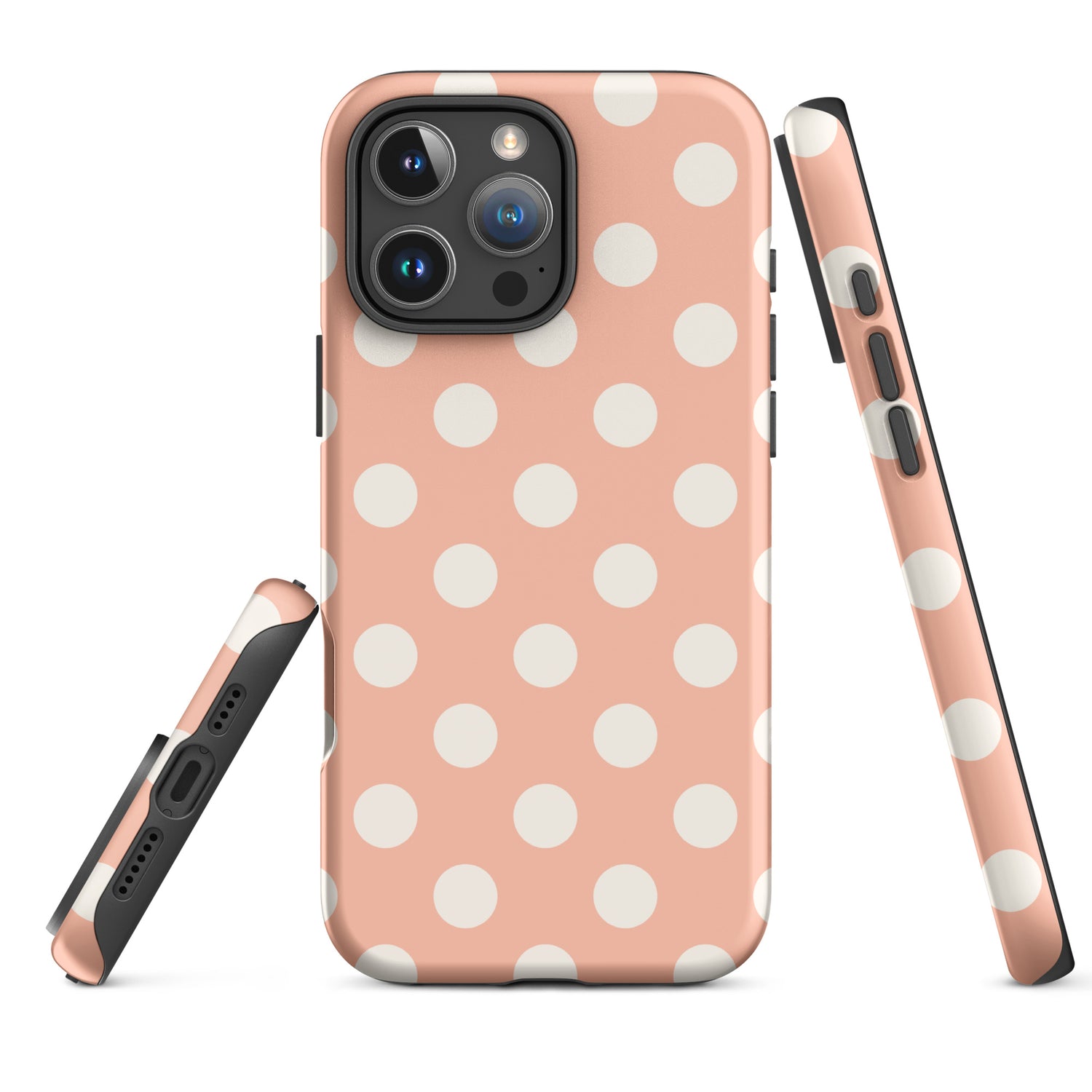 Peach Polka Dot Tough Case for iPhone