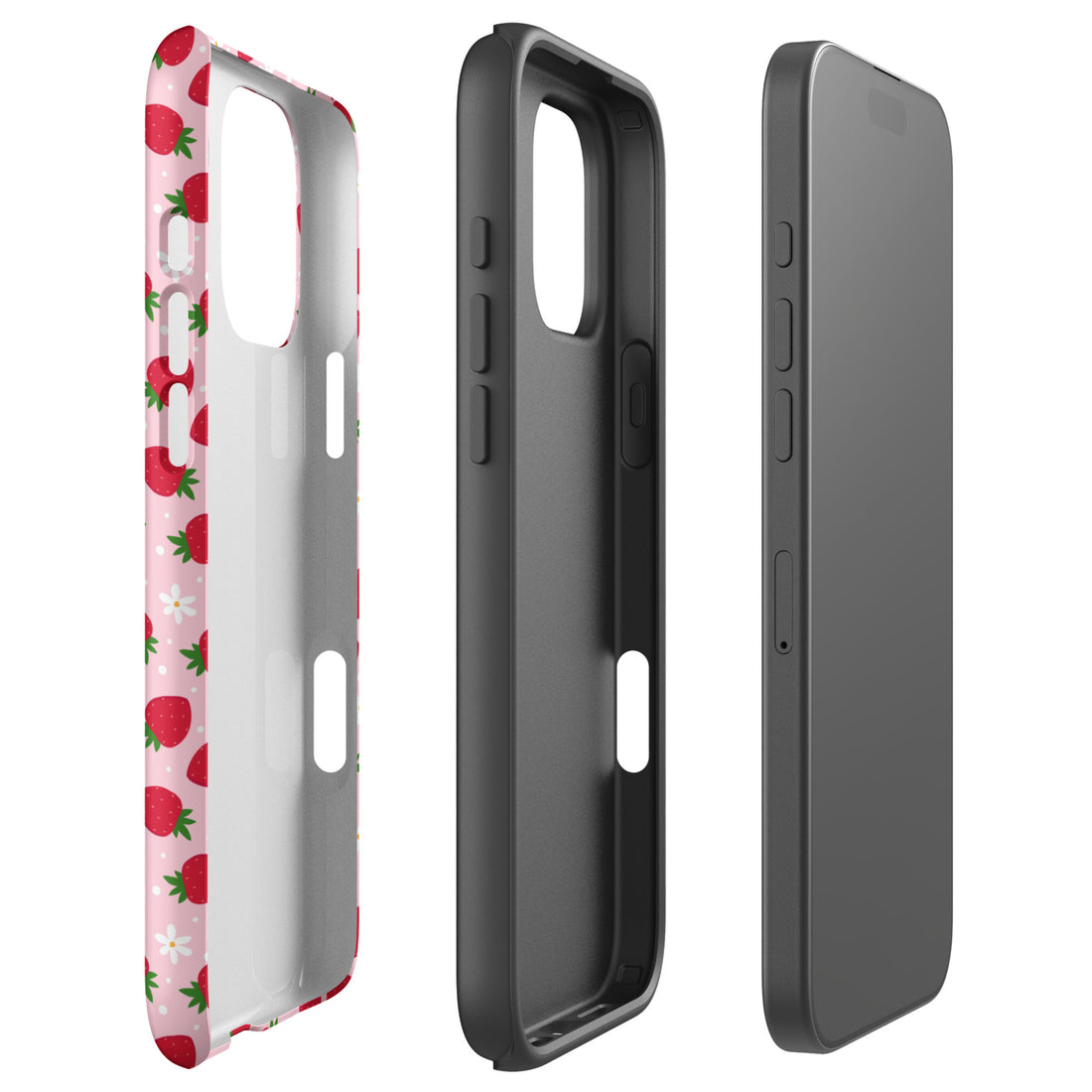 Strawberry Floral Tough Case for iPhone