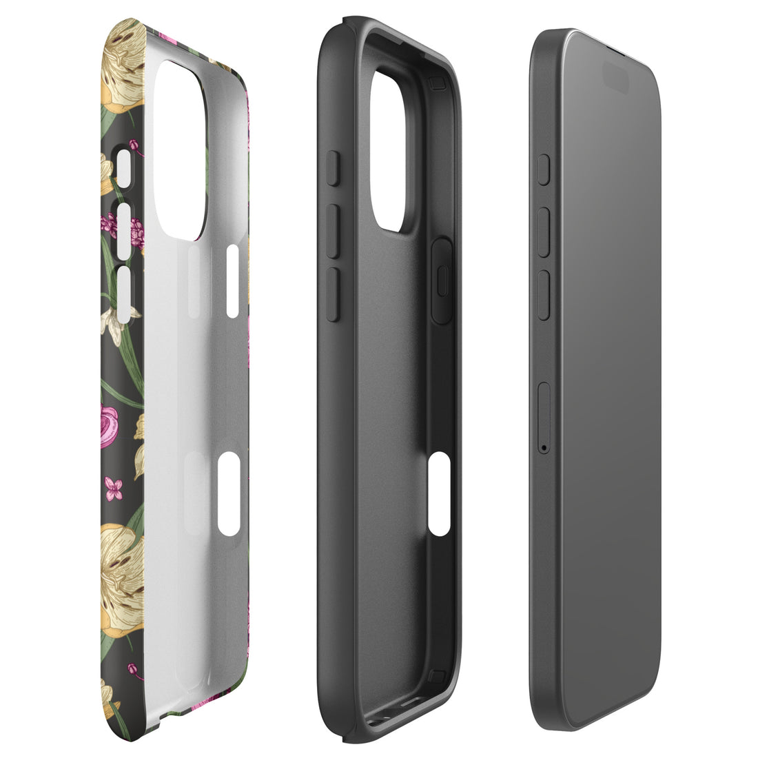 Charcoal Spring Garden Floral Tough Case for iPhone