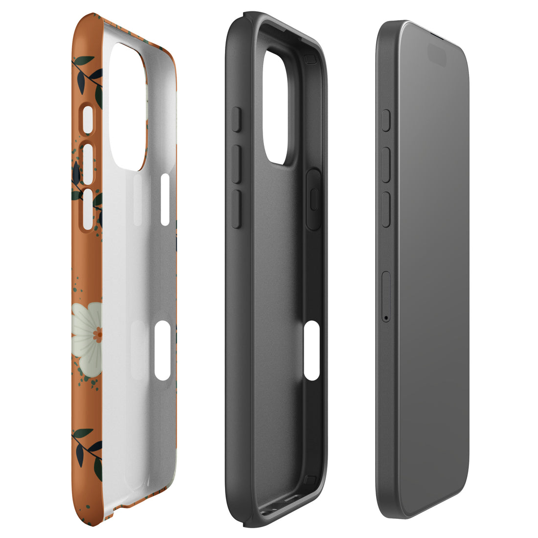 Terracotta Floral Tough Case for iPhone