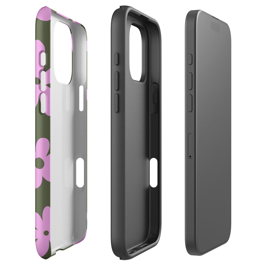 Olive Green Daisy Tough Case for iPhone