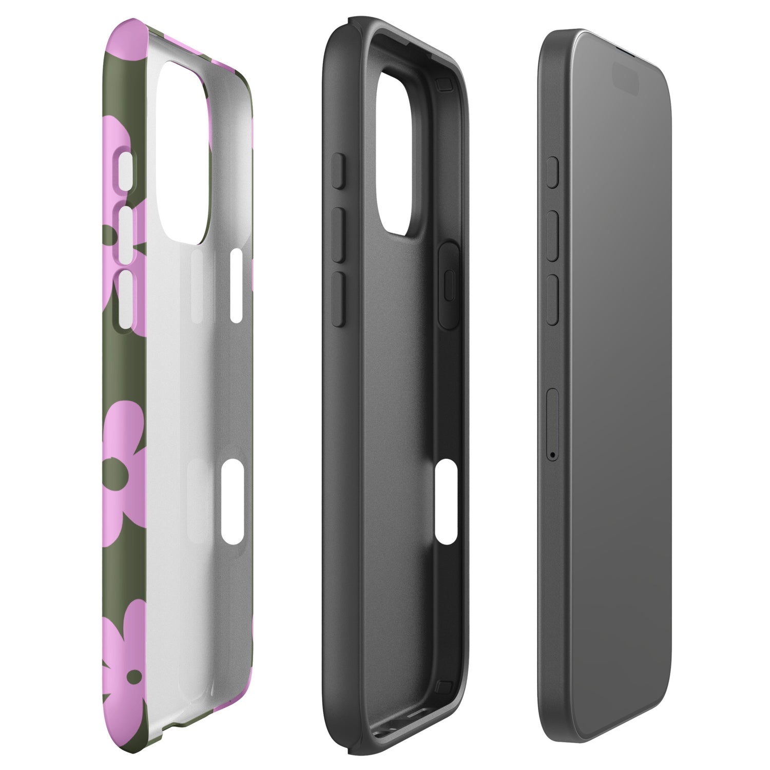 Olive Green Daisy Tough Case for iPhone