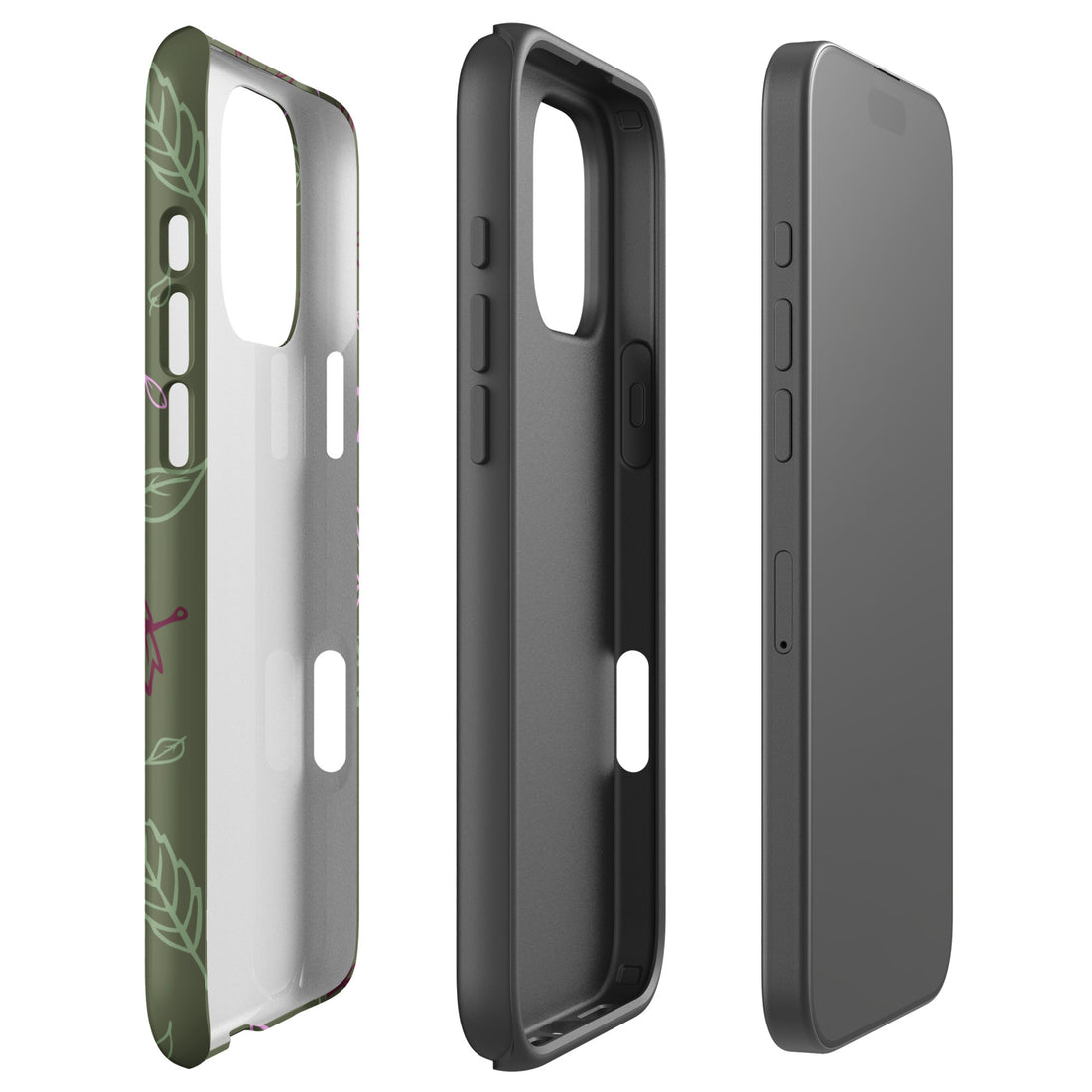 Olive Green Autumn Leaves Tough Case for iPhone
