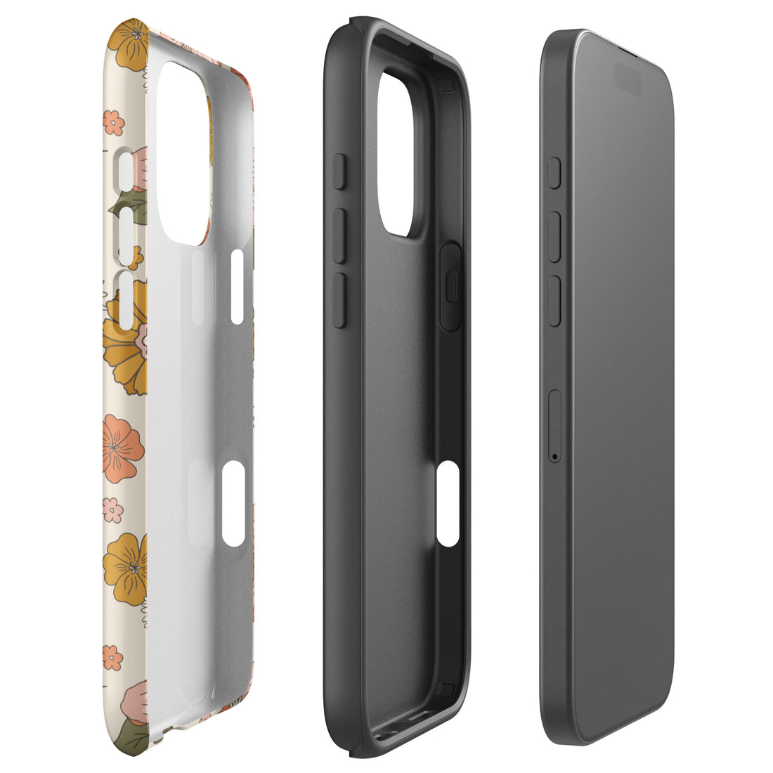 Retro Floral Cream Tough Case for iPhone