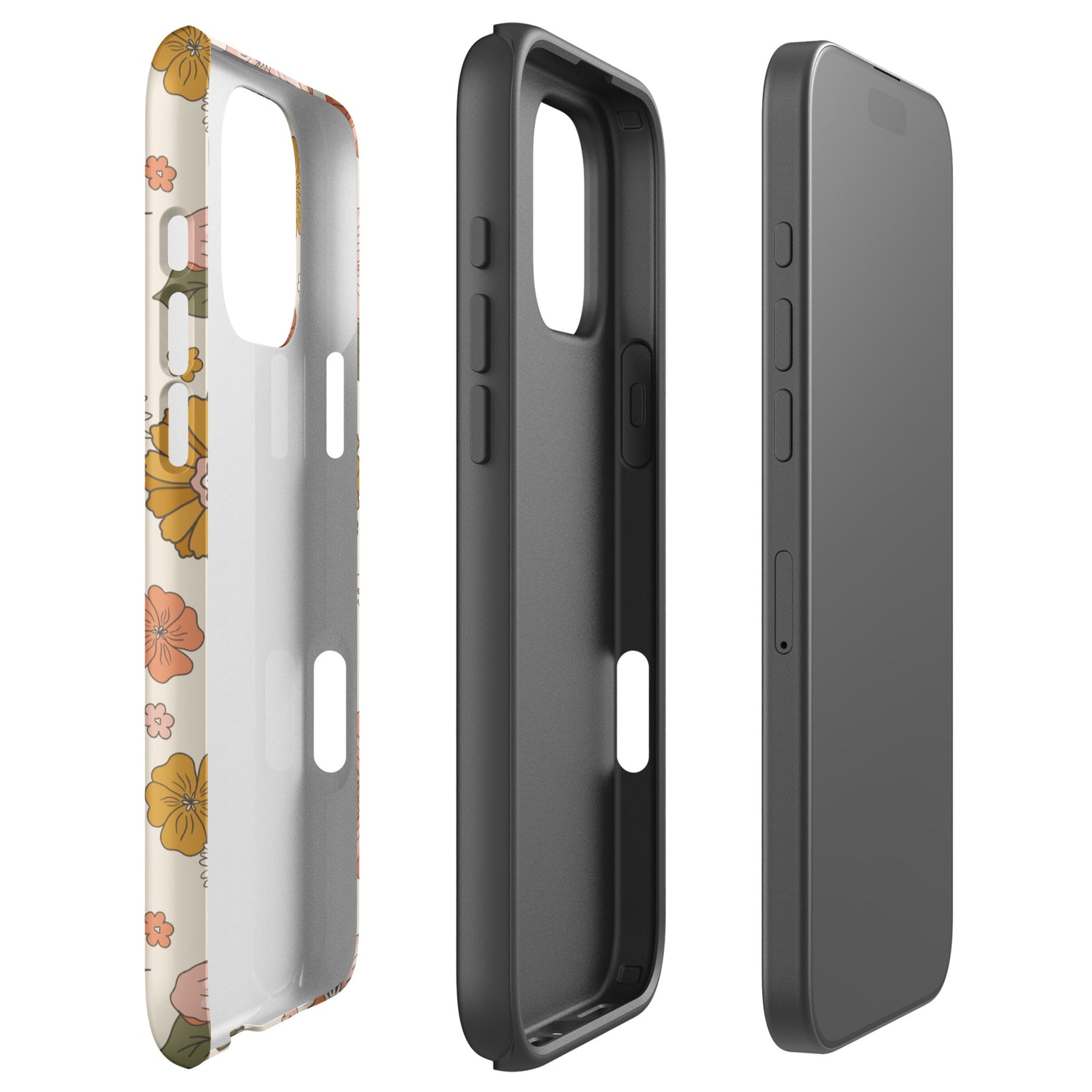 Retro Floral Cream Tough Case for iPhone