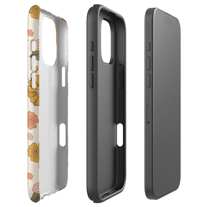 Retro Floral Cream Tough Case for iPhone