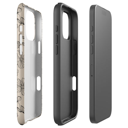 Earthy Neutral Floral Tough Case for iPhone