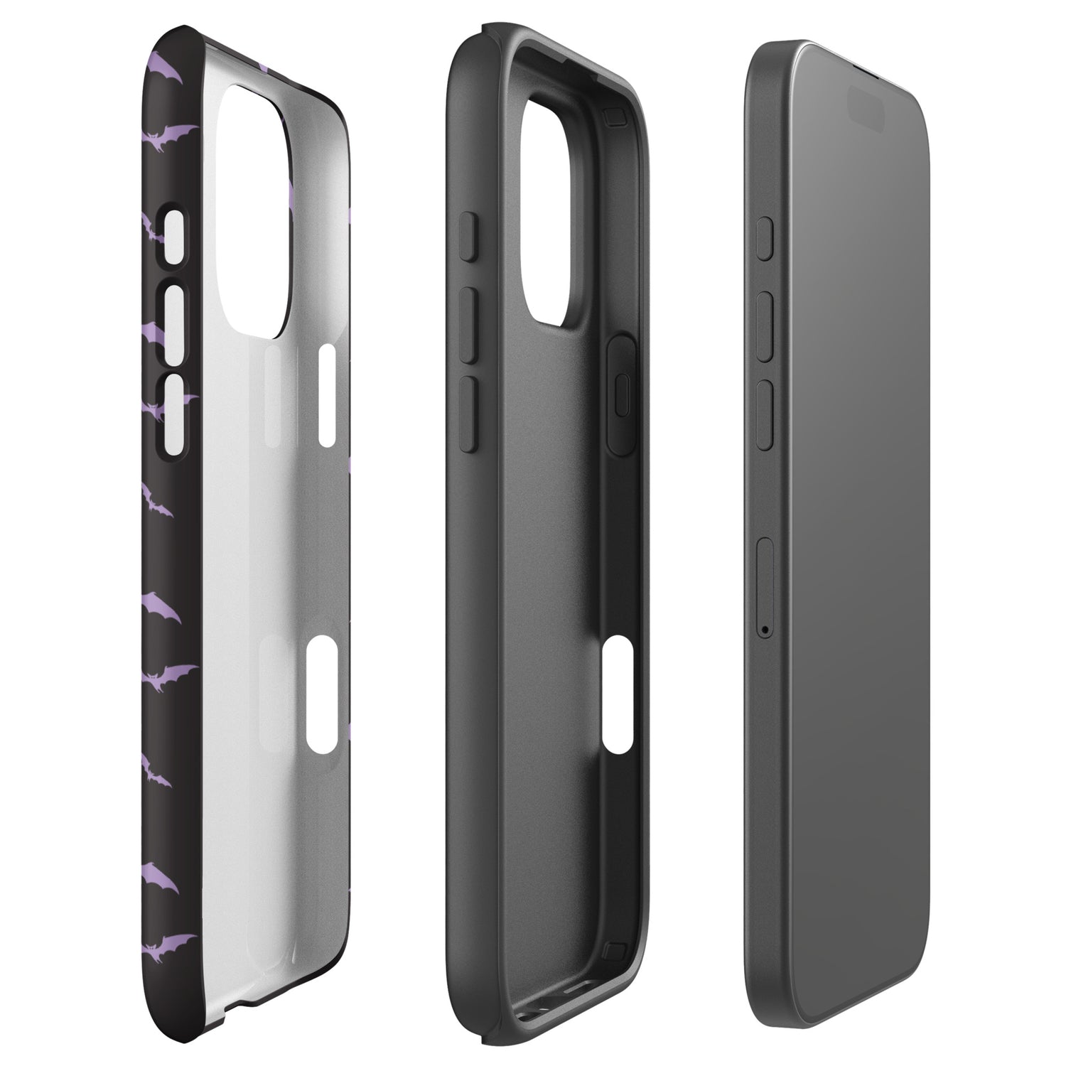 Black &amp; Purple Bats Tough Case for iPhone