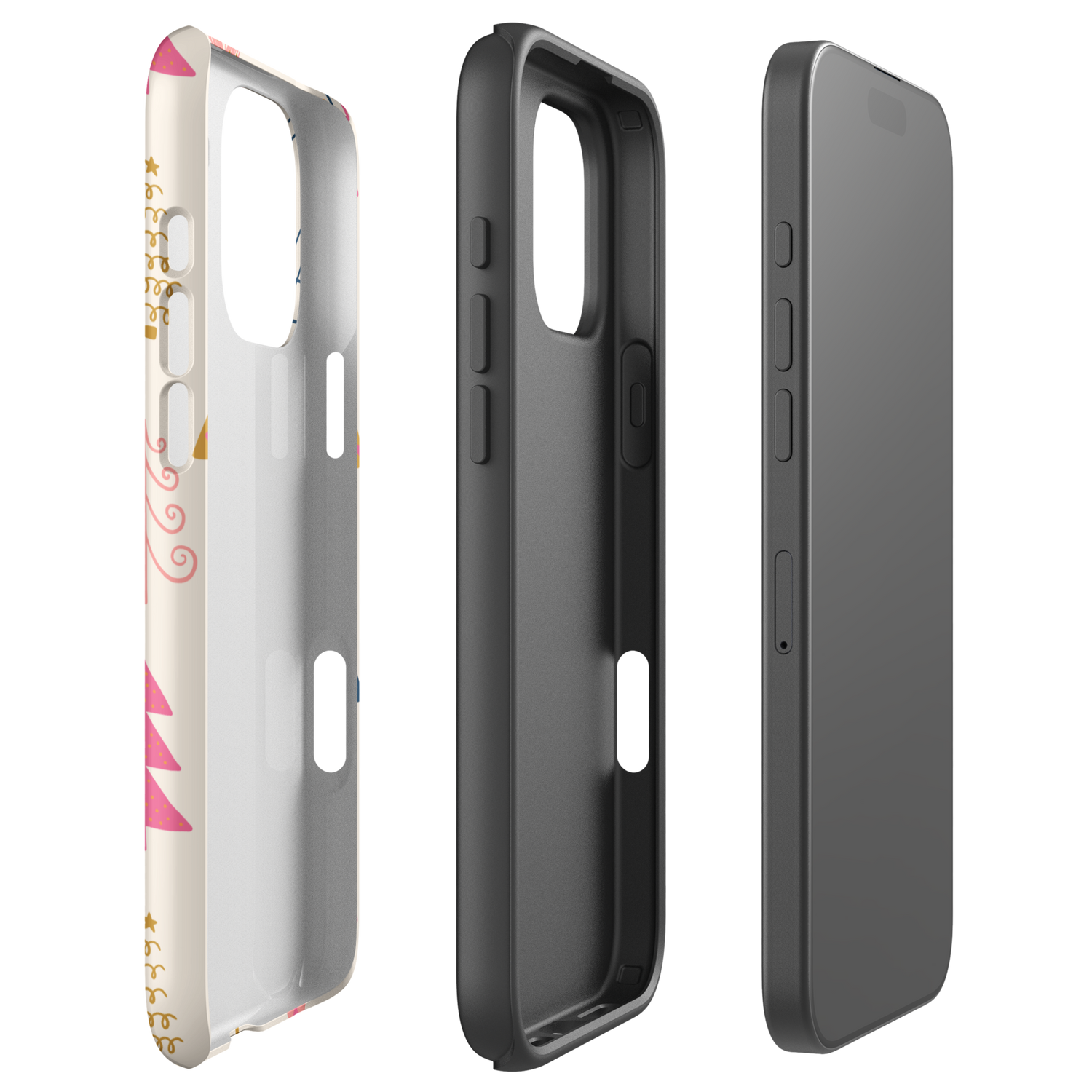 Pastel Holiday Trees Tough Case for iPhone