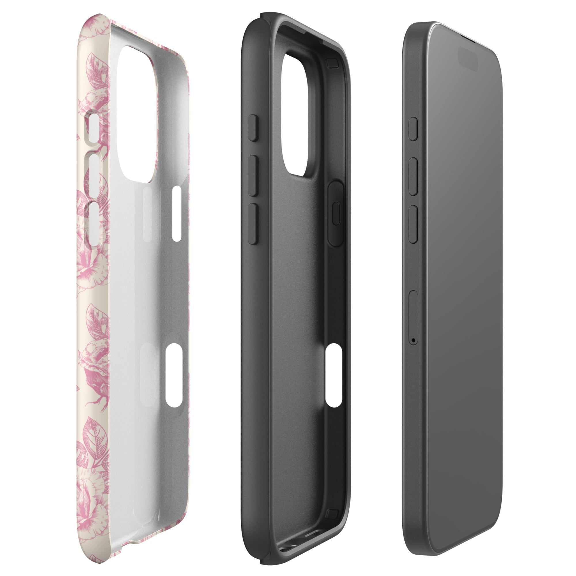 Pink Vintage Toile Floral Tough Case for iPhone