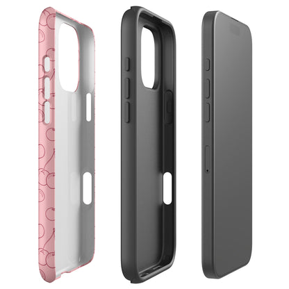 Pink Line Art Cherry Tough Case for iPhone