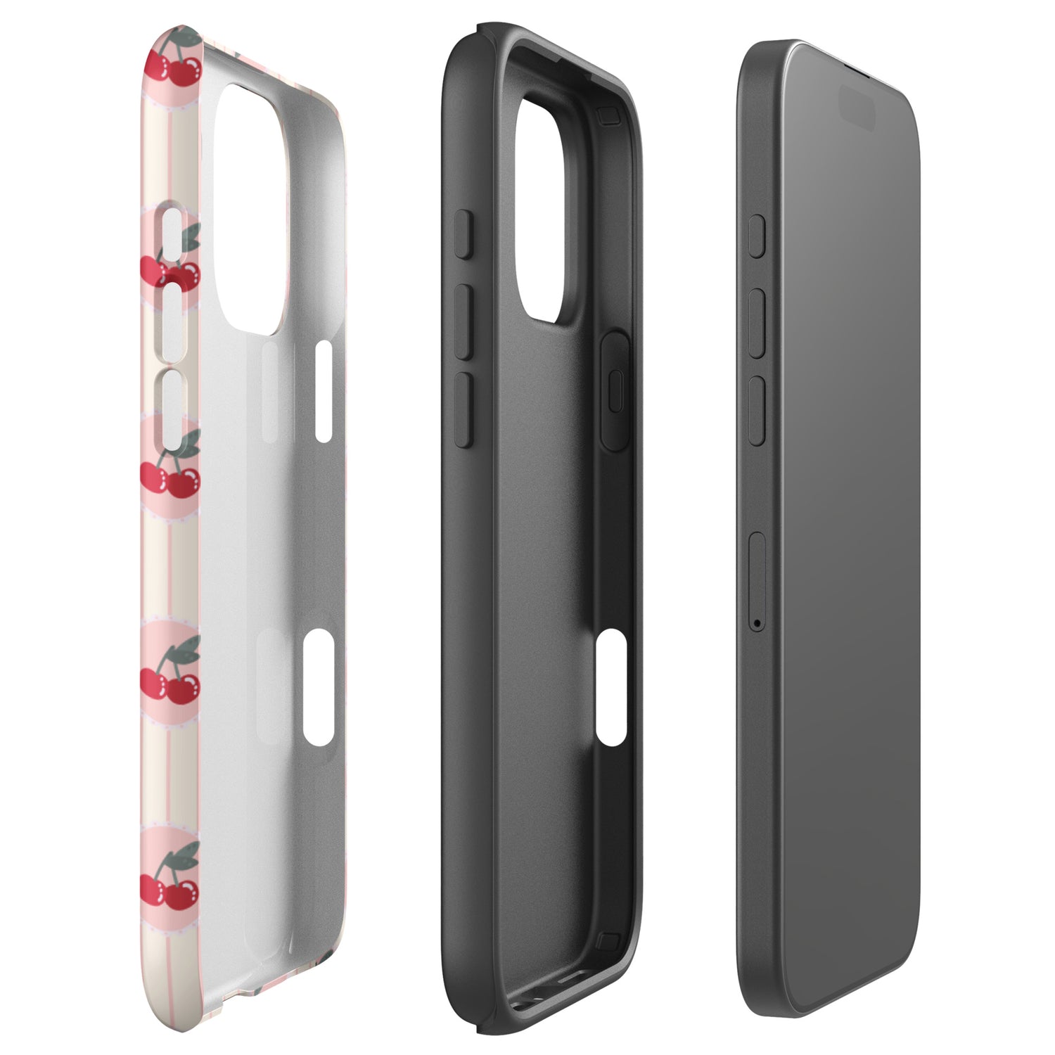 Vintage Cherry Stripe Tough Case for iPhone