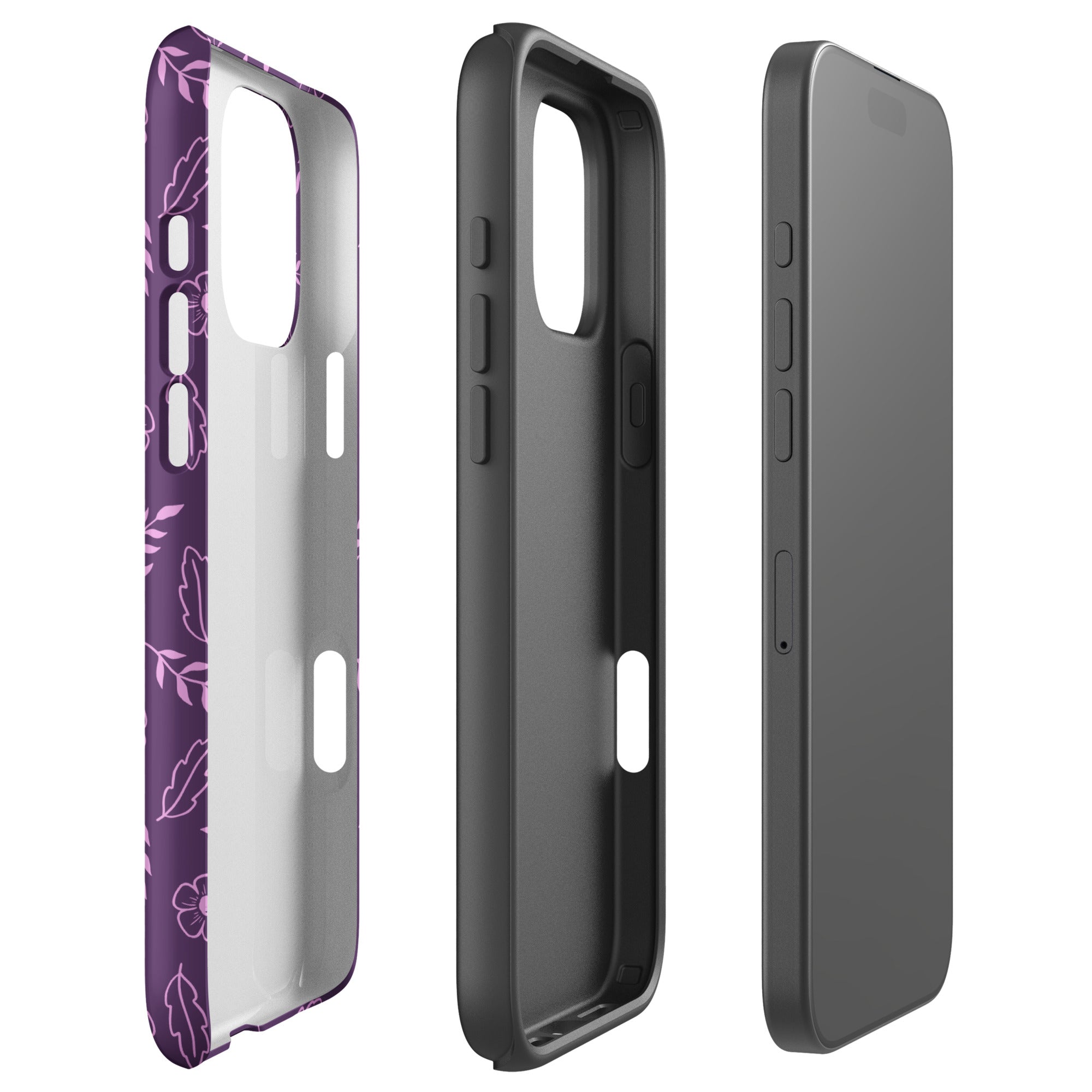 Murasaki Purple Botanical Linework Tough Case for iPhone