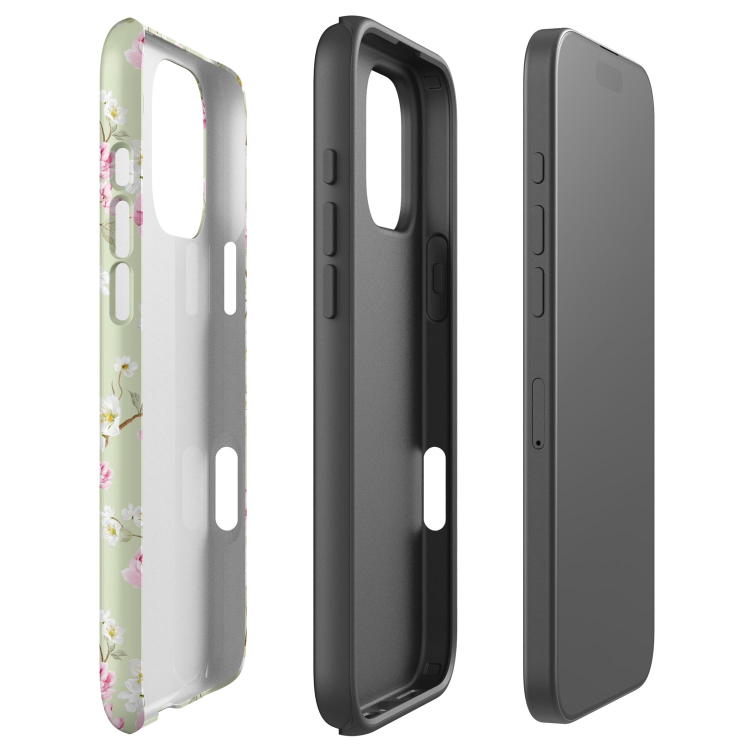 Soft Sage Blossom Floral Tough Case for iPhone