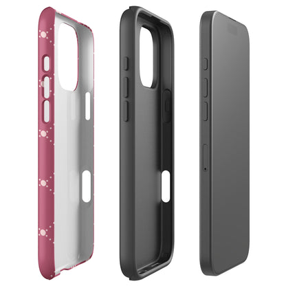Roseberry Pink Heart Grid Tough Case for iPhone