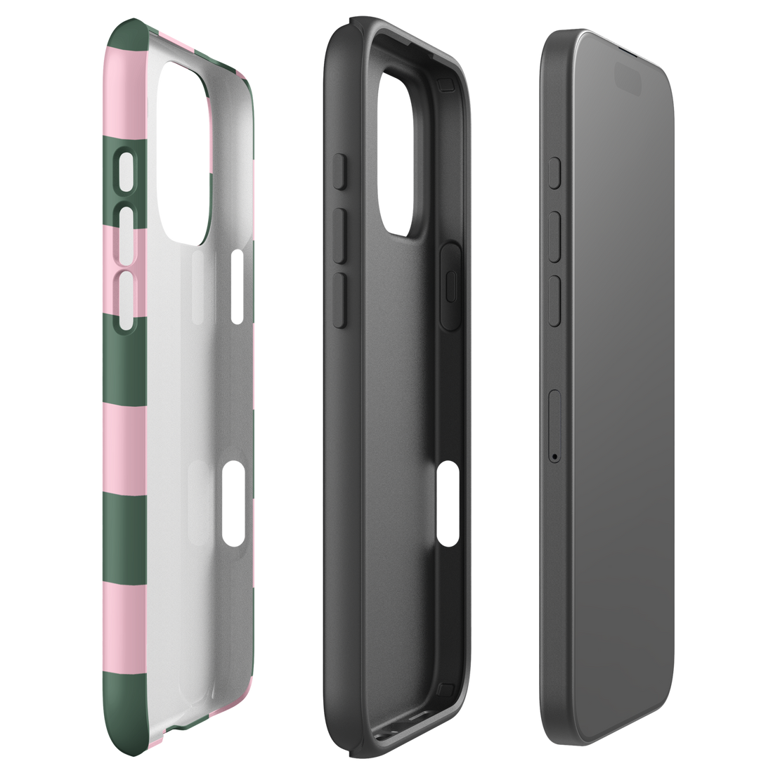 Blush Pink and Sage Checkerboard Tough Case for iPhone