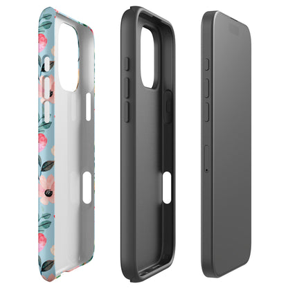 Sky Blue Floral Dream Tough Case for iPhone