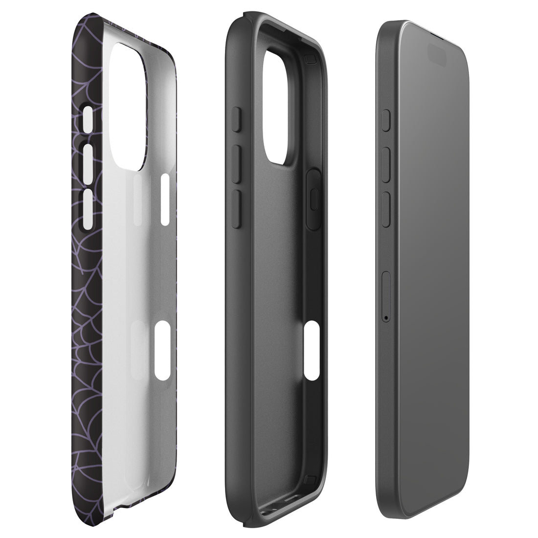 Dark Aesthetic Purple Spiderweb Tough Case for iPhone