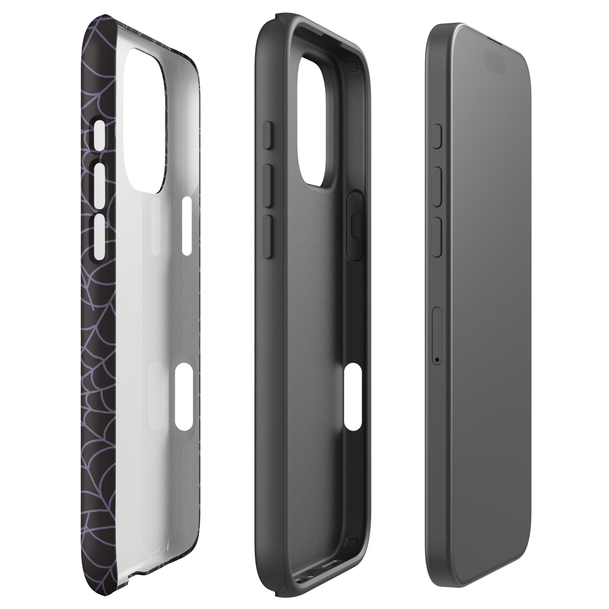 Dark Aesthetic Purple Spiderweb Tough Case for iPhone