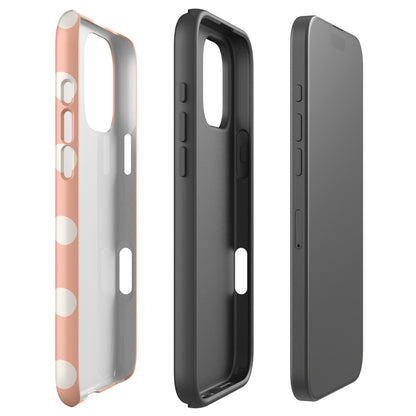 Peach Polka Dot Tough Case for iPhone