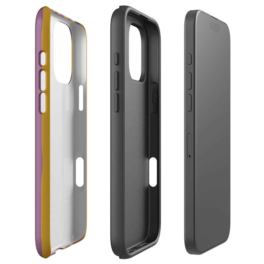 Mauve Mustard Wavy Stripe Tough Case for iPhone