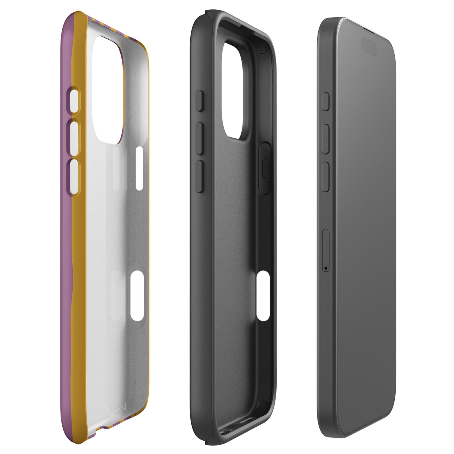 Mauve Mustard Wavy Stripe Tough Case for iPhone