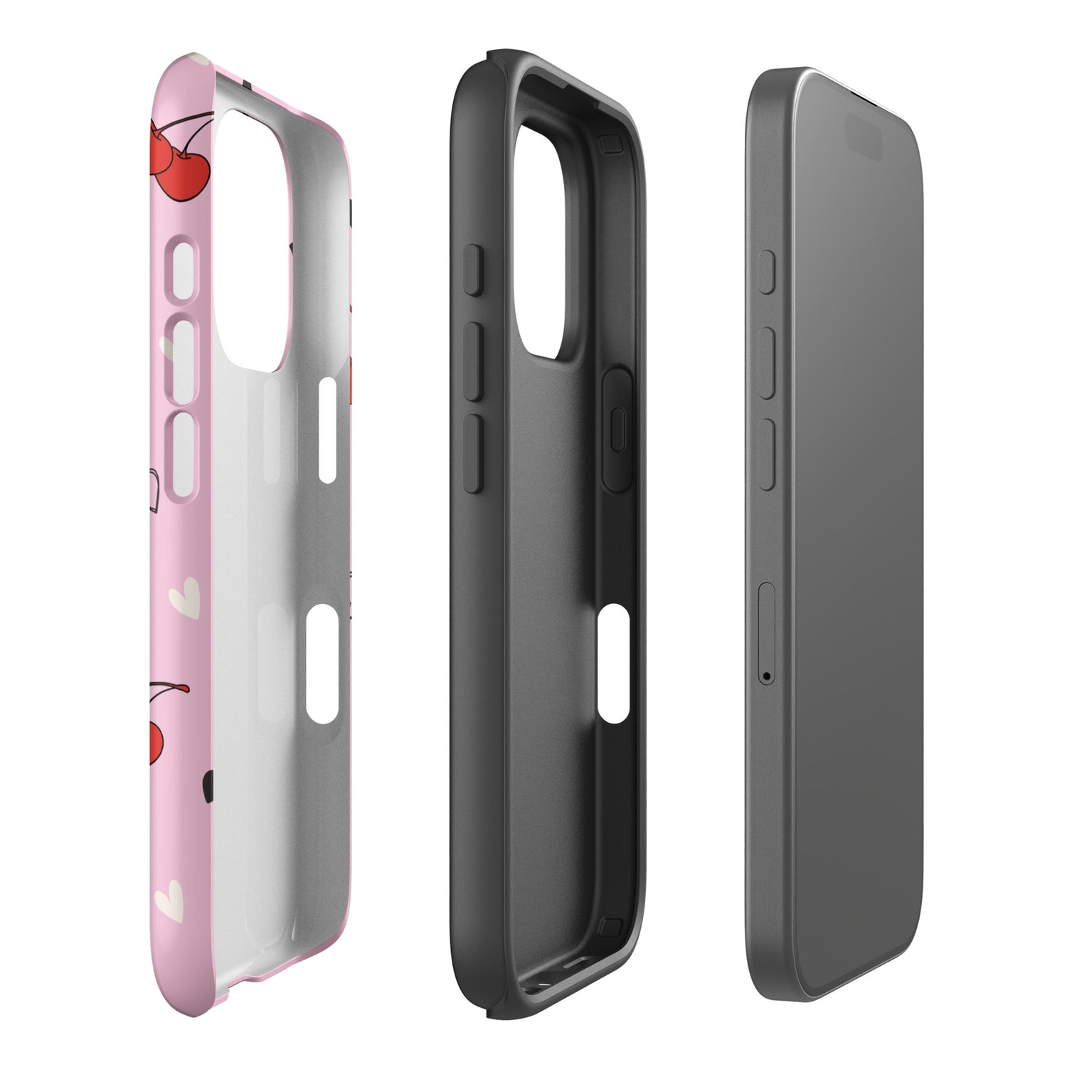 Pink Cherry Skulls &amp; Bats Tough Case for iPhone