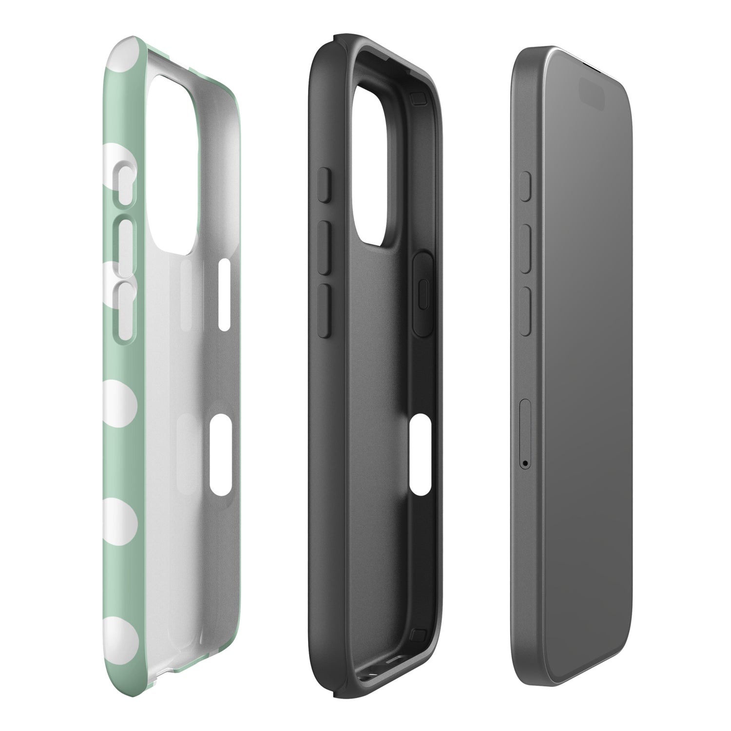 Mint Polka Dot Tough Case for iPhone