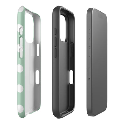 Mint Polka Dot Tough Case for iPhone