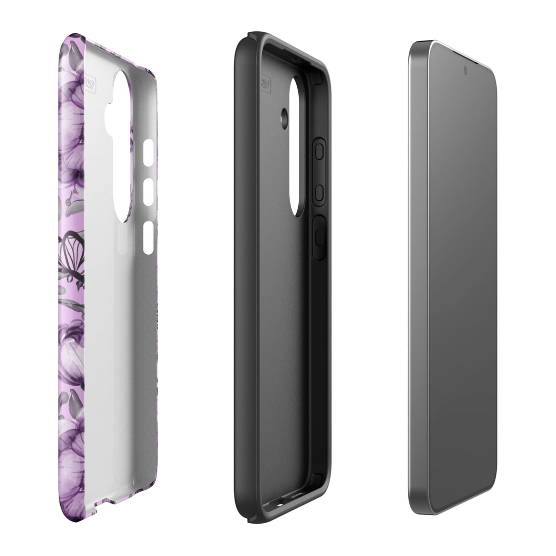 Purple Floral Butterfly Tough Case for Samsung