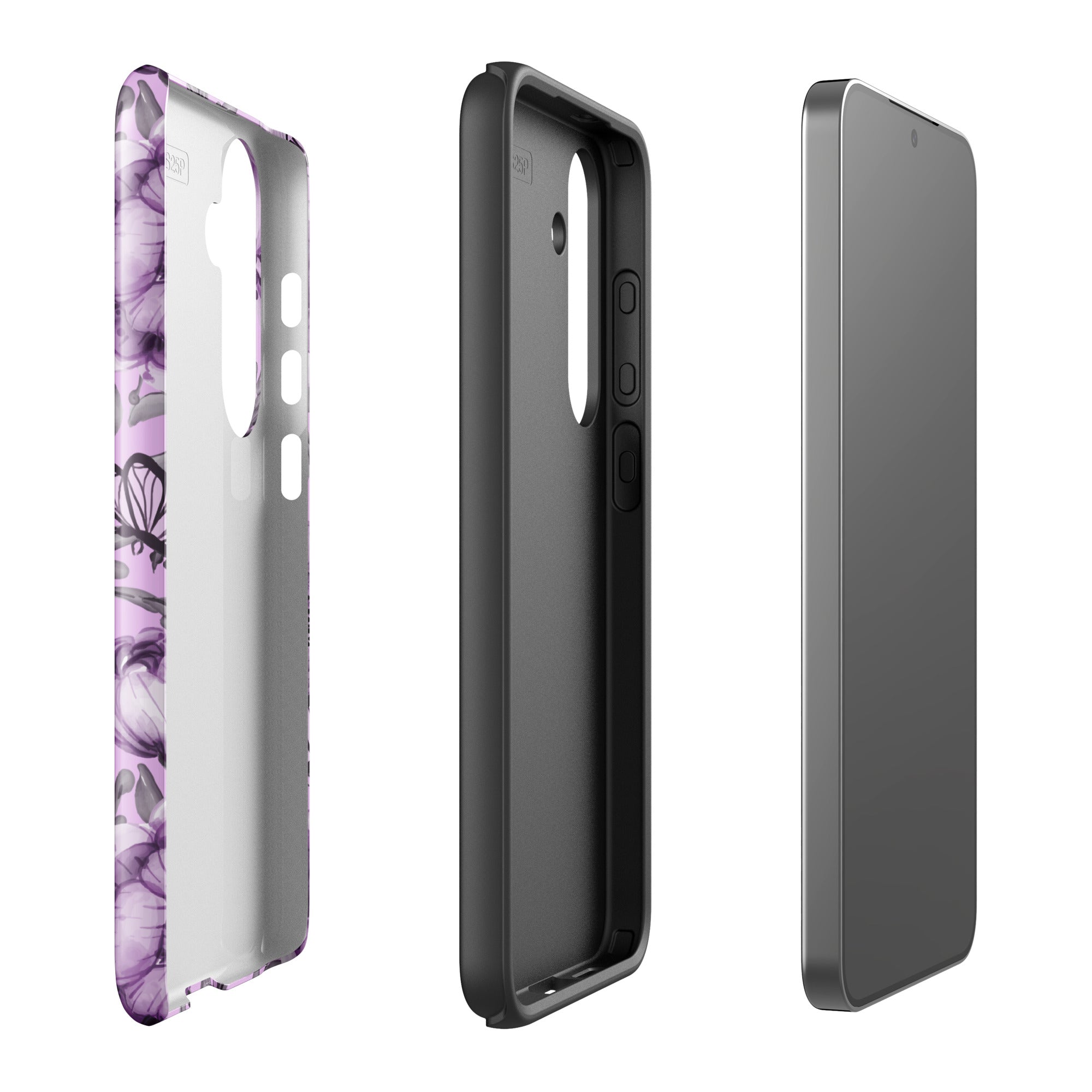 Purple Floral Butterfly Tough Case for Samsung