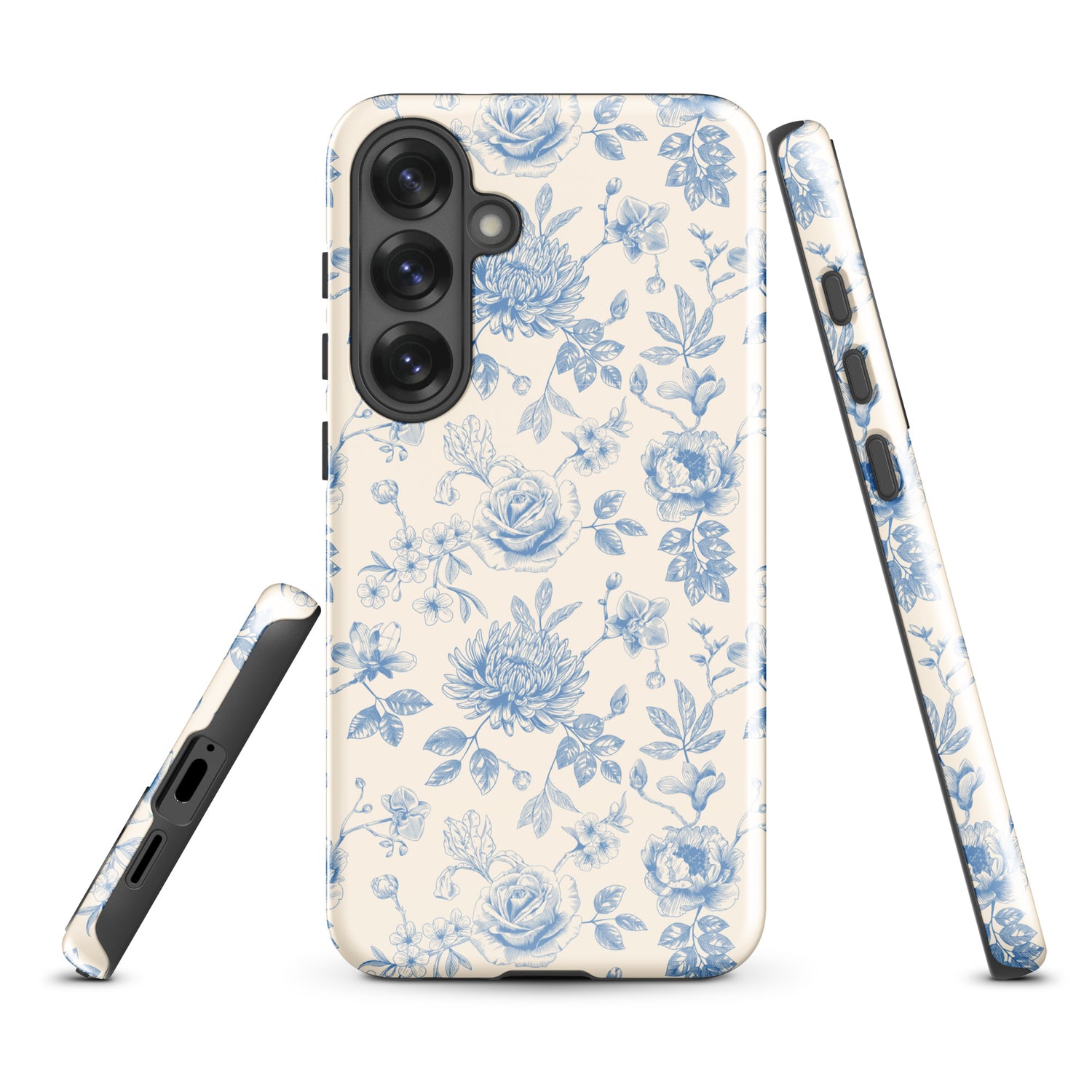 Vintage Blue Floral Tough Case for Samsung