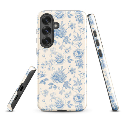 Vintage Blue Floral Tough Case for Samsung
