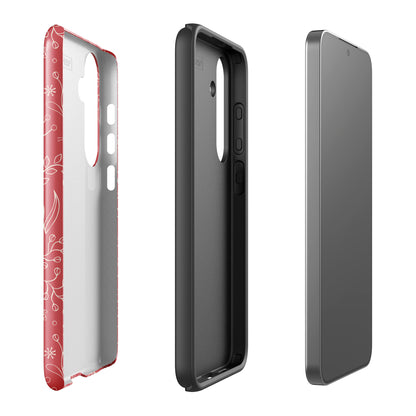 Coral Floral Sketch Tough Case for Samsung