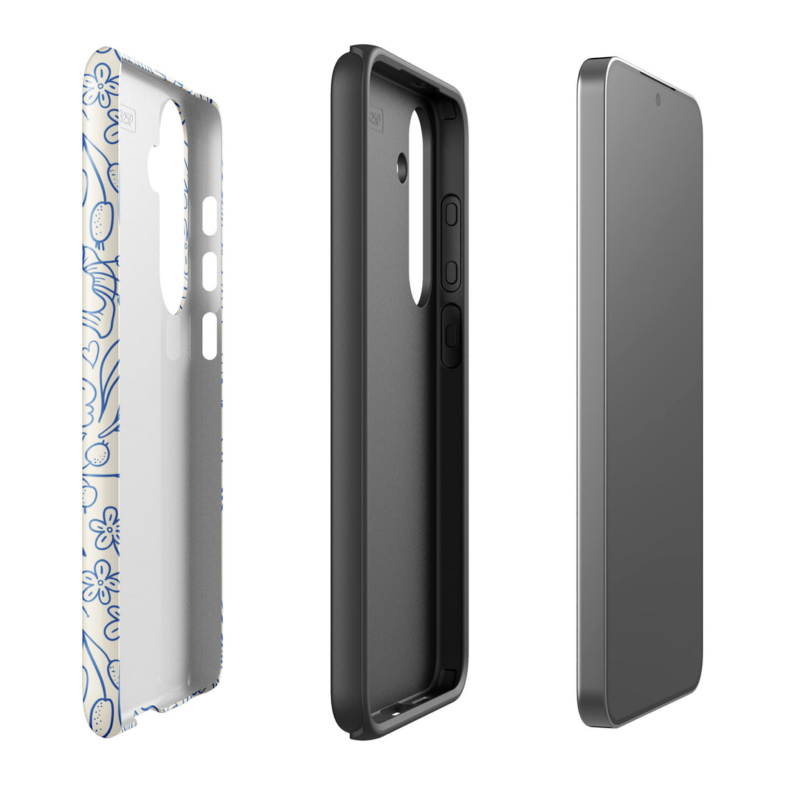 Blue Botanical Line Art Tough Case for Samsung