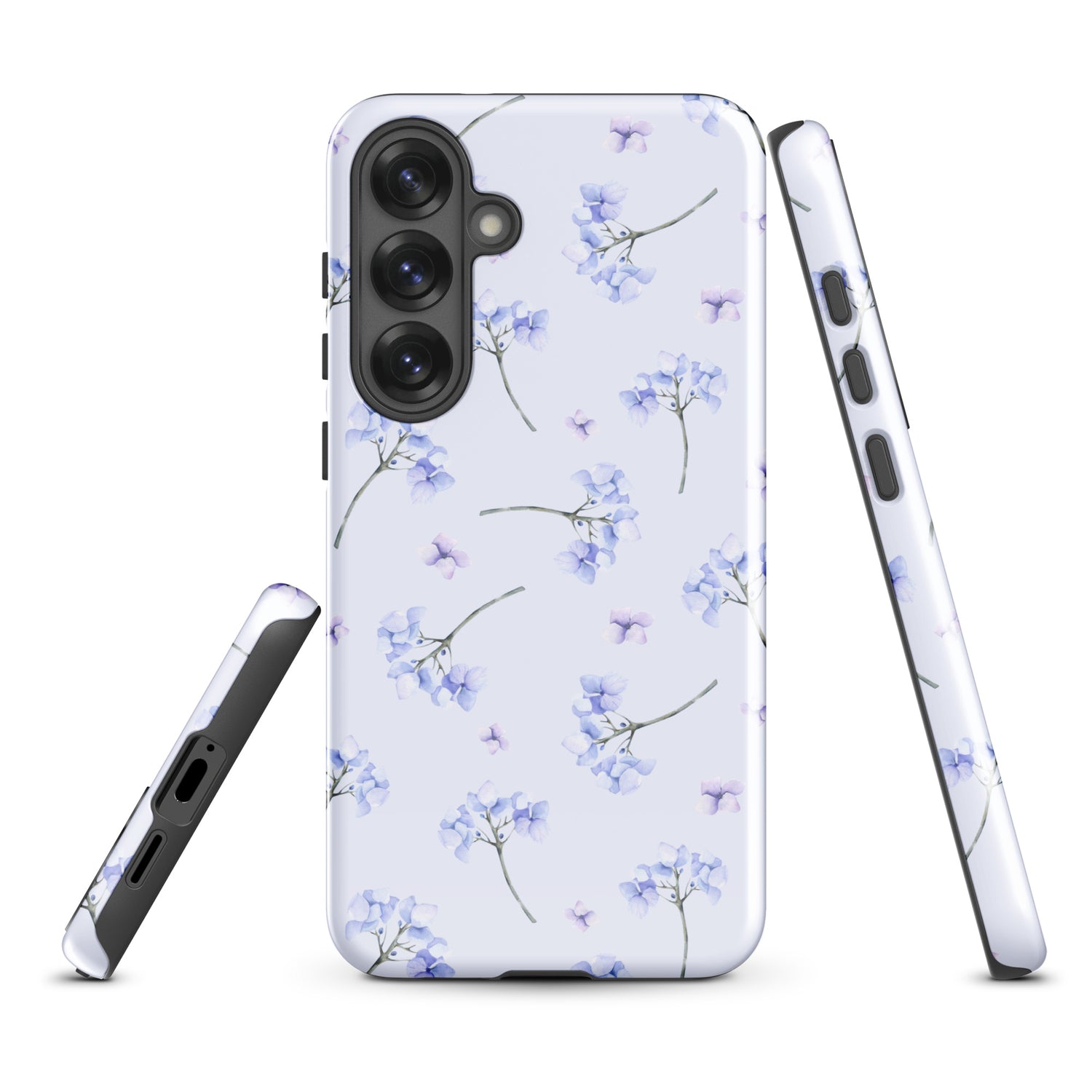 Soft Blue Floral Tough Case for Samsung