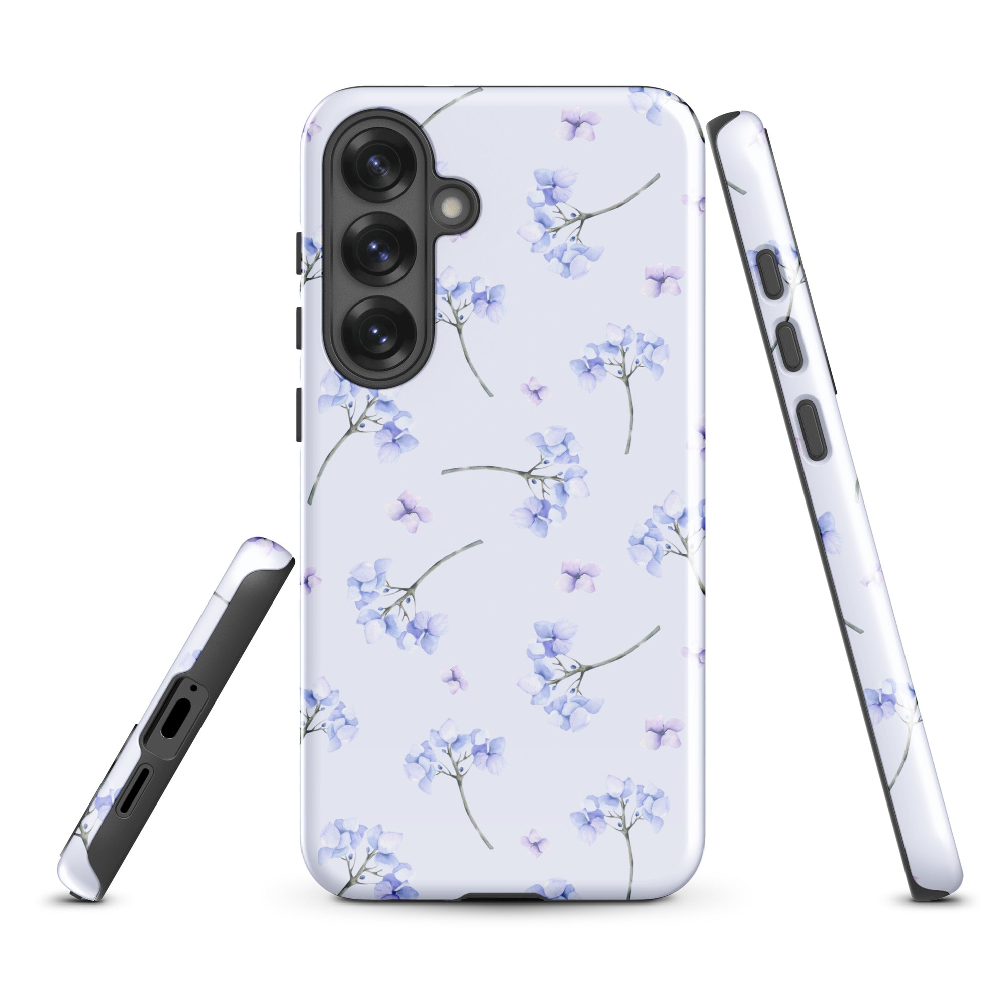 Soft Blue Floral Tough Case for Samsung