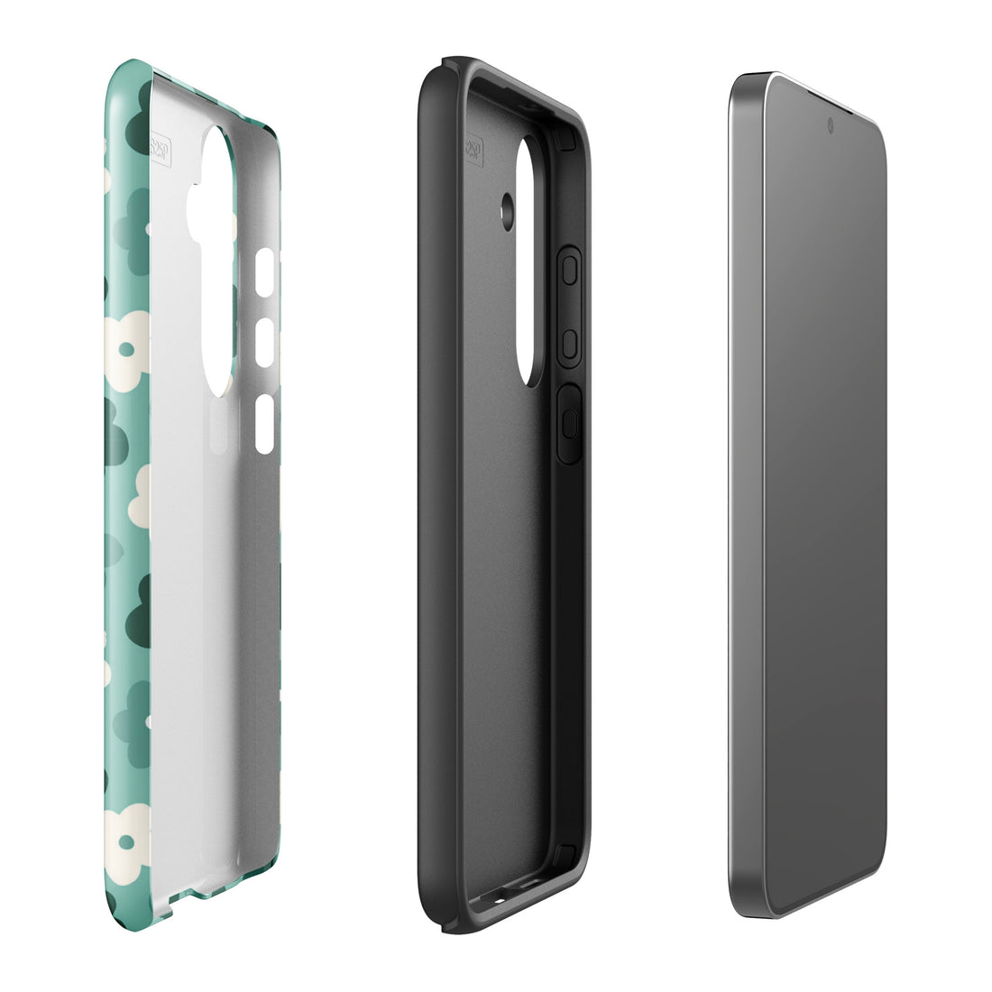 Retro Teal Floral Tough case for Samsung®
