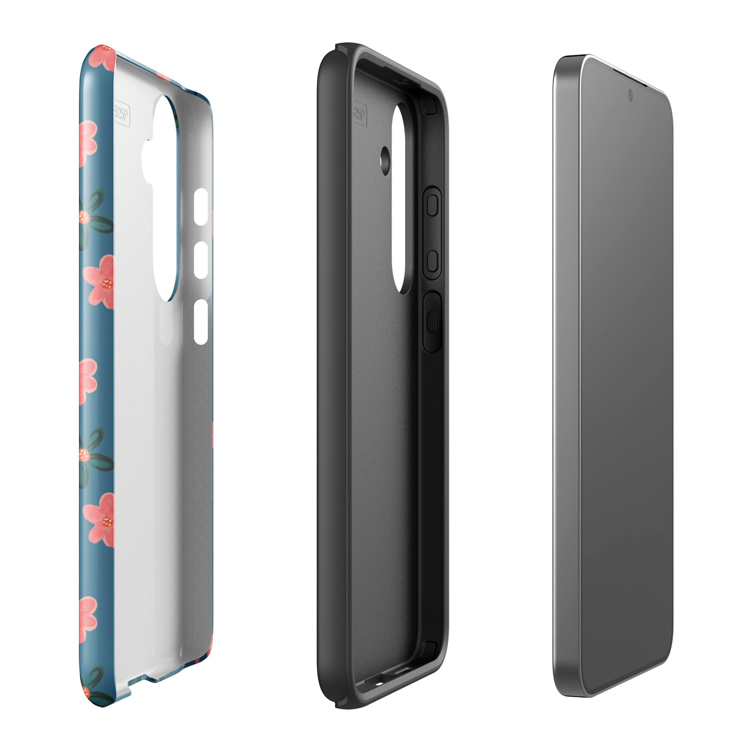 Pink Flower on Blue Tough Case for Samsung