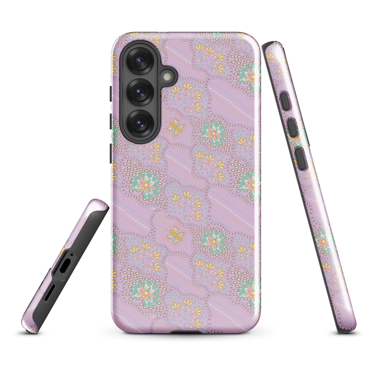 Retro Floral Lavender Tough Case for Samsung